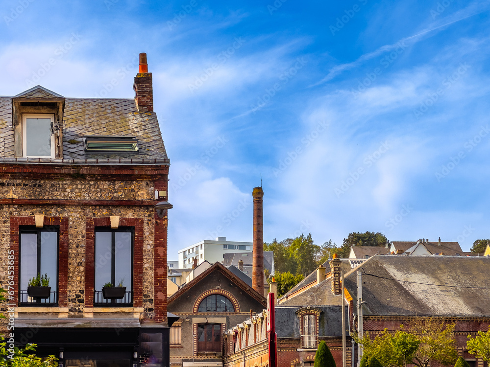Fototapeta premium Step Back in Time: Captivating Street Views in Fecamp’s Old Village