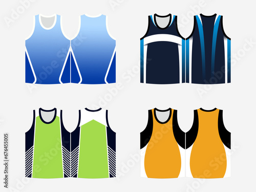 SPORTS AUTHLETIC SINGLET PACK OF 4 ARTWORK MOCKUP LATEST DESIGNS 