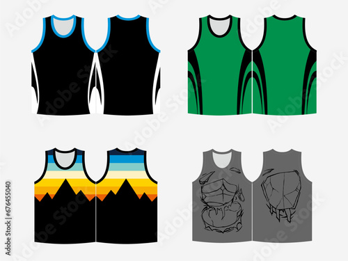 SPORTS AUTHLETIC SINGLET PACK OF 4 ARTWORK MOCKUP LATEST DESIGNS 