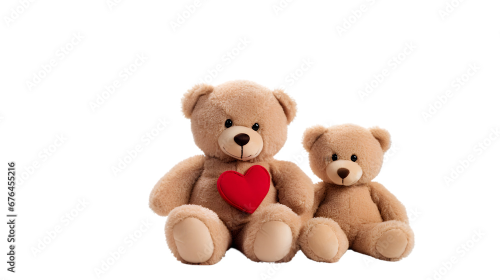 Teddy Bears Holding a Red Heart On Transparent Background Teddy Bears Holding a Red Heart On Transparent Background