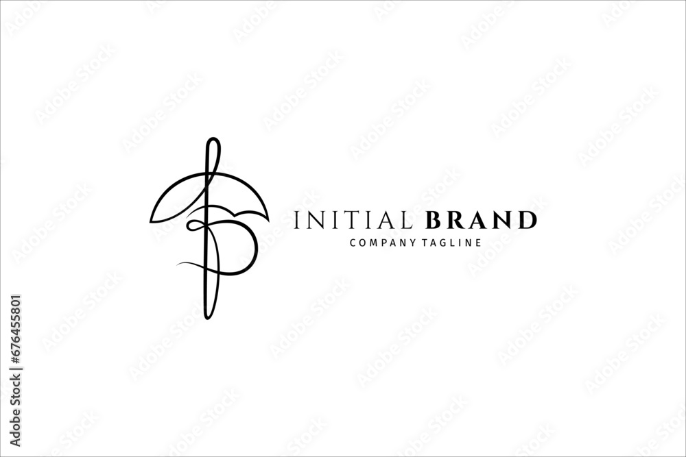 P initial letter signature logo with umbrella shape variation. Handwriting logo template vector - obrazy, fototapety, plakaty 