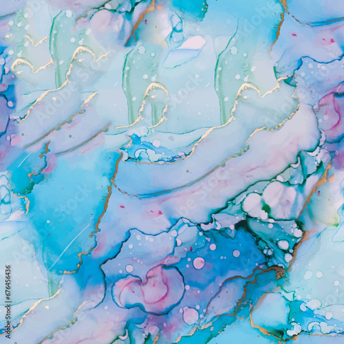 Blue Ink Paint. Purple Vector Ink Background. Pink Oriental Watercolor. Marble Gold Water Color. Green Alcohol Ink Repeat. Purple Marble Art Background. Geode Elegant Texture. Modern Abstract Template