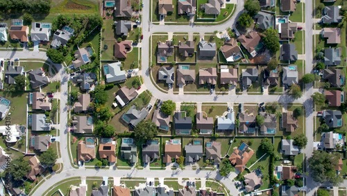 Beautiful aerial view of Tampa suburbs on a Premium residential in Florida USA - Real State