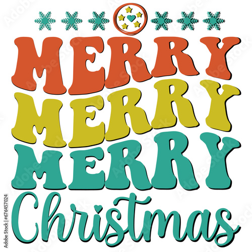 Merry Christmas, SVG Retro Design	