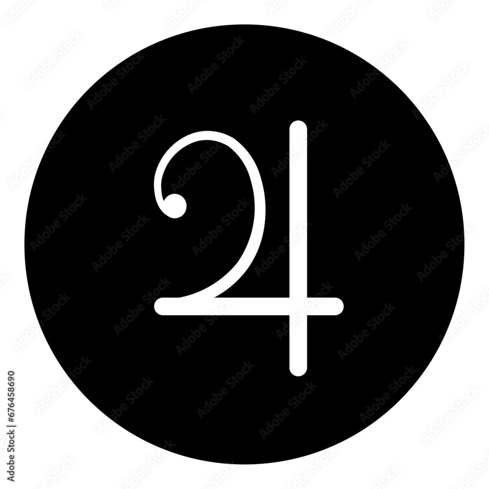 A jupiter astrological symbol in the center. Isolated white symbol in black circle. Vector illustration on white background A jupiter astrological symbol in the center. Isolated white symbol in black circle. Vector illustration on white background