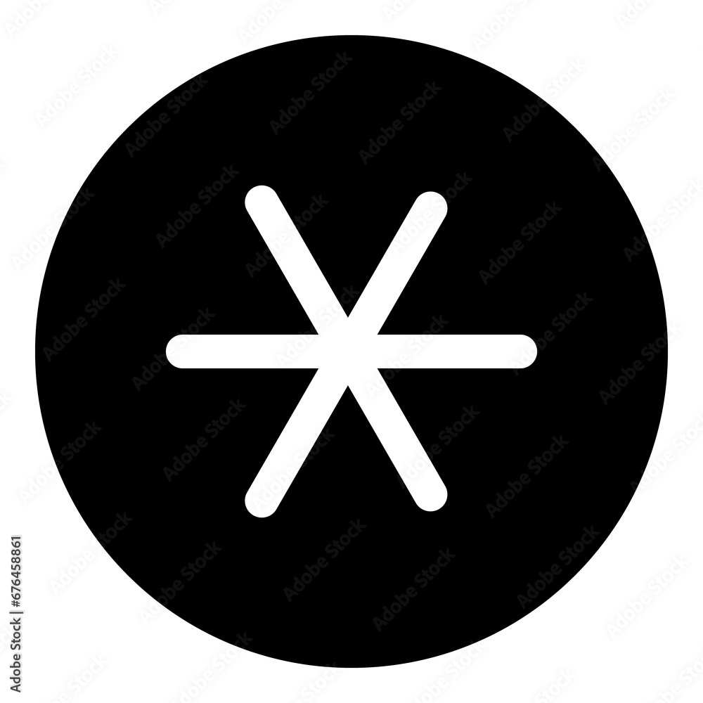 A astrological sextile symbol in the center. Isolated white symbol in black circle. Illustration on transparent background A astrological sextile symbol in the center. Isolated white symbol in black circle. Illustration on transparent background