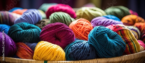 During Christmas many people enjoy knitting a beautiful skein pattern using various colors of textile such as cotton and wool creating art with their hands using wood as knitting needles an