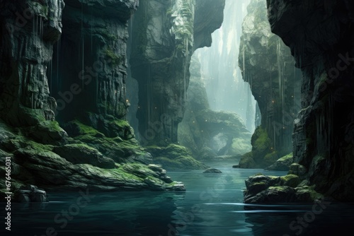 Magnificent karst landscape with caves