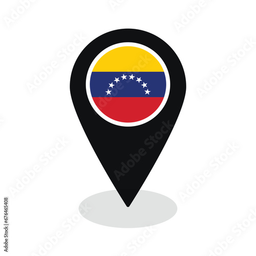 Free Download Flag of Venezuela flag on map pinpoint icon isolated black color - GFXLoad