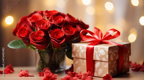 gift and red roses for a loved one © Katrin_Primak