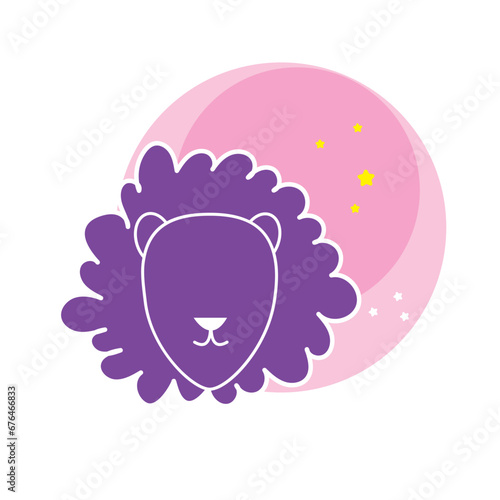Isolated leo animal silhouette zodiac sign Vector