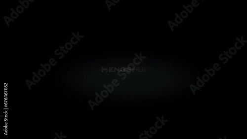 Hengshui 3D title word made with metal animation text on transparent black photo