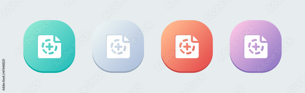 New document solid icon in flat design style. Add signs vector illustration. New document solid icon in flat design style. Add signs vector illustration.