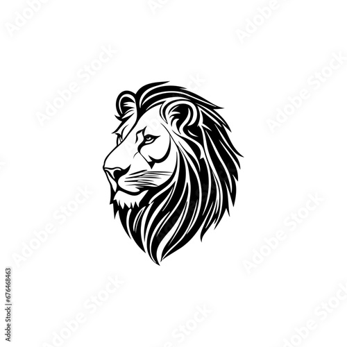 Lion Head Logo, Lion Symbol, Lion Emblem, Black Lion Head Vector