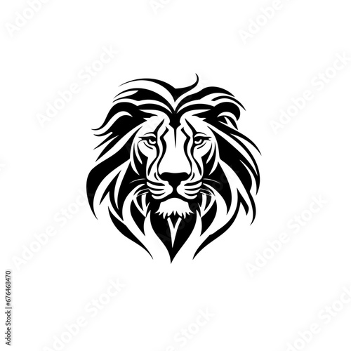 Fototapeta Naklejka Na Ścianę i Meble -  Lion Head Logo, Lion Symbol, Lion Emblem, Black Lion Head Vector