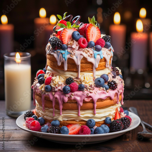 Delicious three tiered birt...