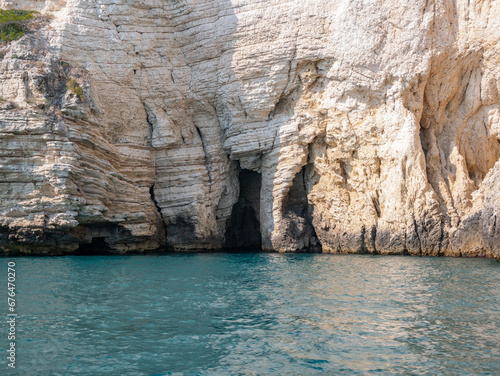 view from the boat of the famous rock caves of the Gargano coast © Vincenzo De Bernardo