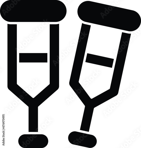 crutches glyph icon design style