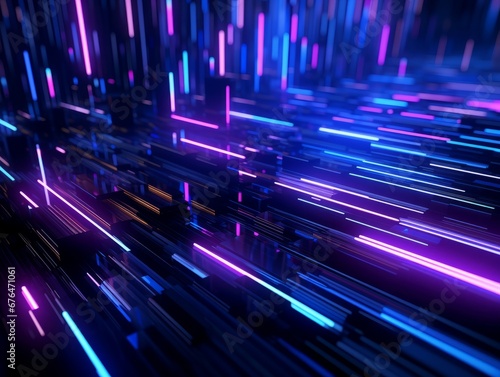 Abstract sci-fi blue and purple background, concept of digital future., AI