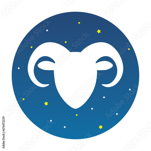 Isolated aries animal silhouette zodiac sign Vector