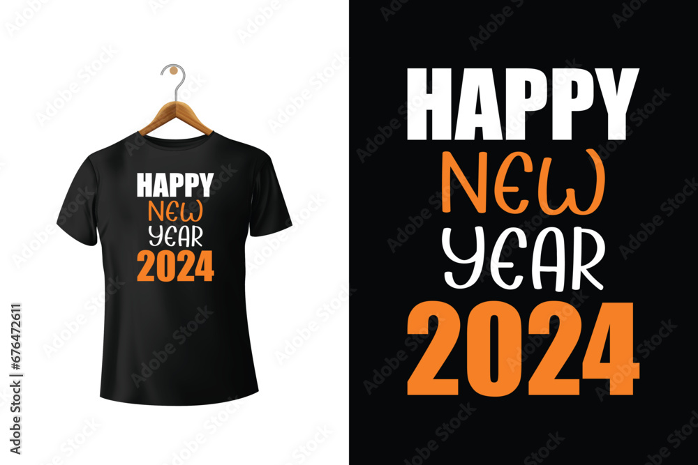 New Year 2024 Vector T-Shirt Design New Year 2024 Vector T-Shirt Design