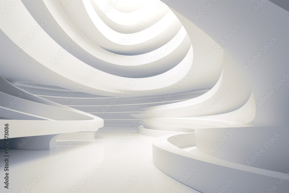 Obraz premium Abstract black and white background. Geometric shapes, nothingness, apocalyptic, futuristic.