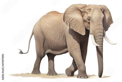 Elephant in front of a white background  Africa  AI Generated
