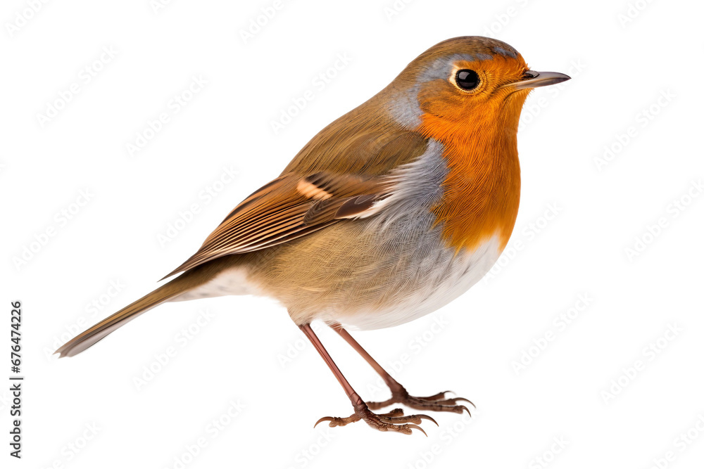 Vibrant Feathered Friend: European Robin on Transparent Background Vibrant Feathered Friend: European Robin on Transparent Background