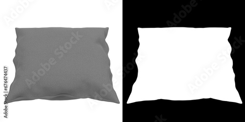 3D rendering illustration of a pillow