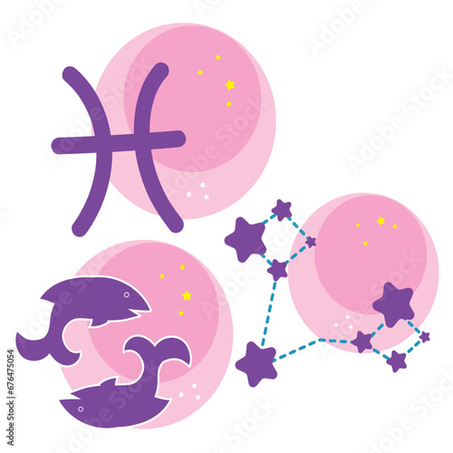 Set of star constellations and zodiac signs Vector
