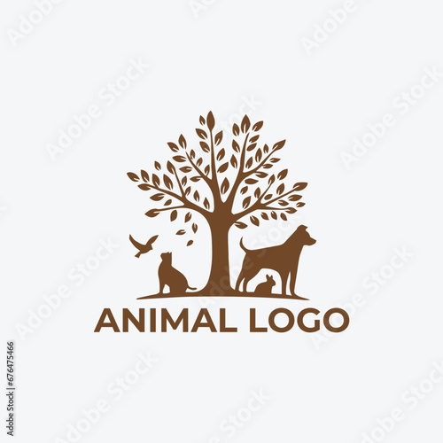 animal pat logo design vector