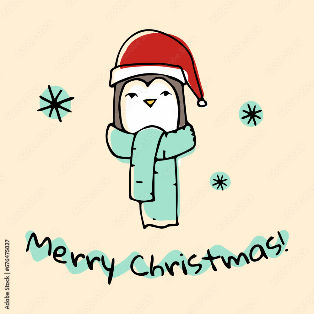 penguin christmas card drawing illustration penguin christmas card drawing illustration