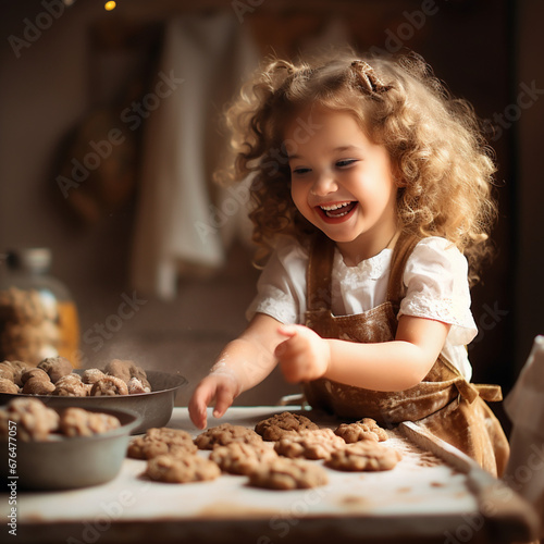 Children making cookies.