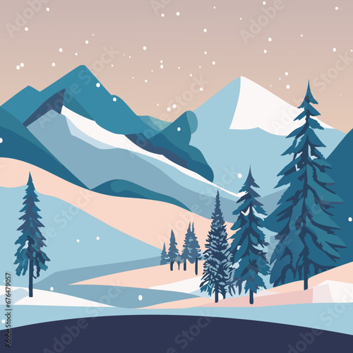winter landscape with forest