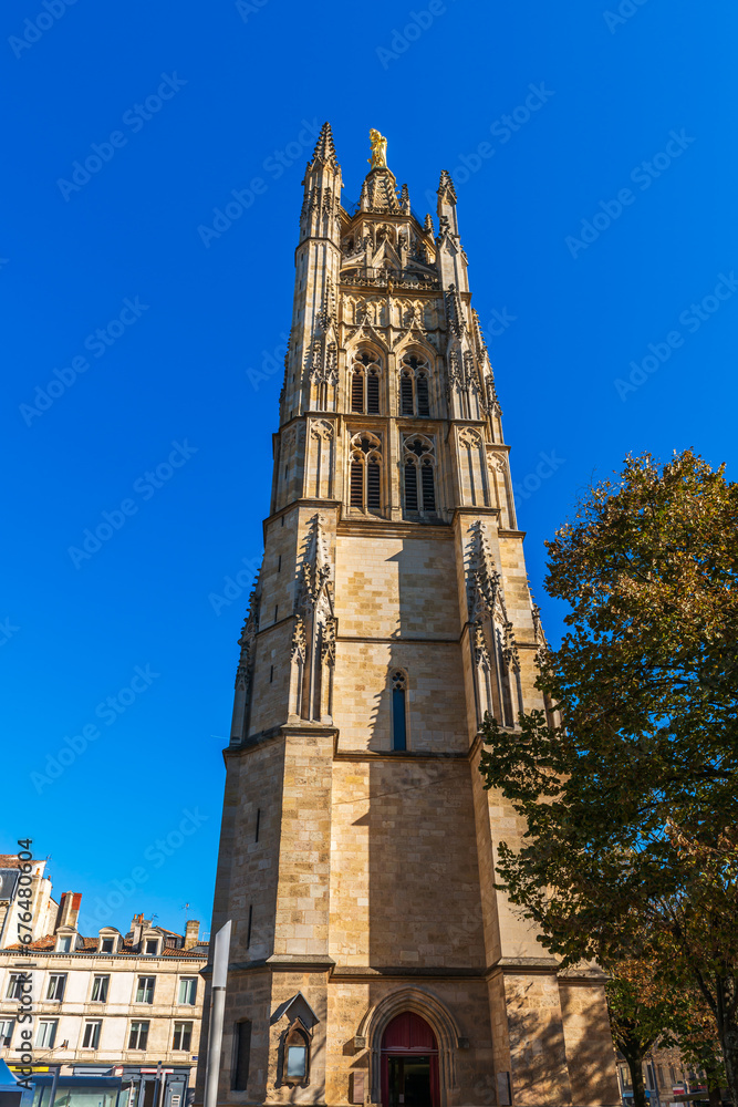 Pey-Berland Tower, near the Saint André Cathedral, in Bordeaux, in Gironde, Nouvelle Aquitaine, France