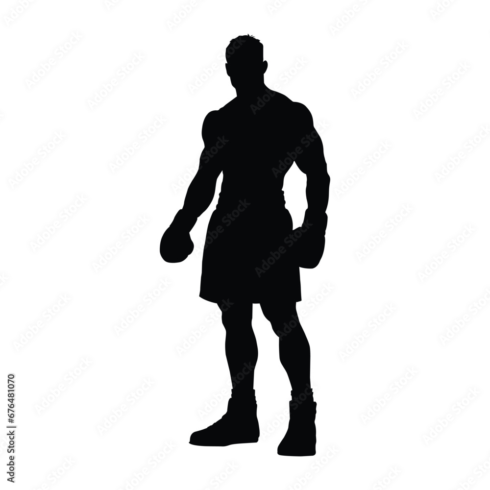 Boxer in Ring Silhouette