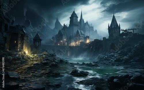 a castle from the dark fantasy world