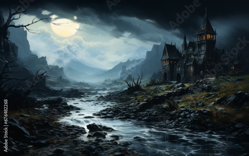 a castle from the dark fantasy world