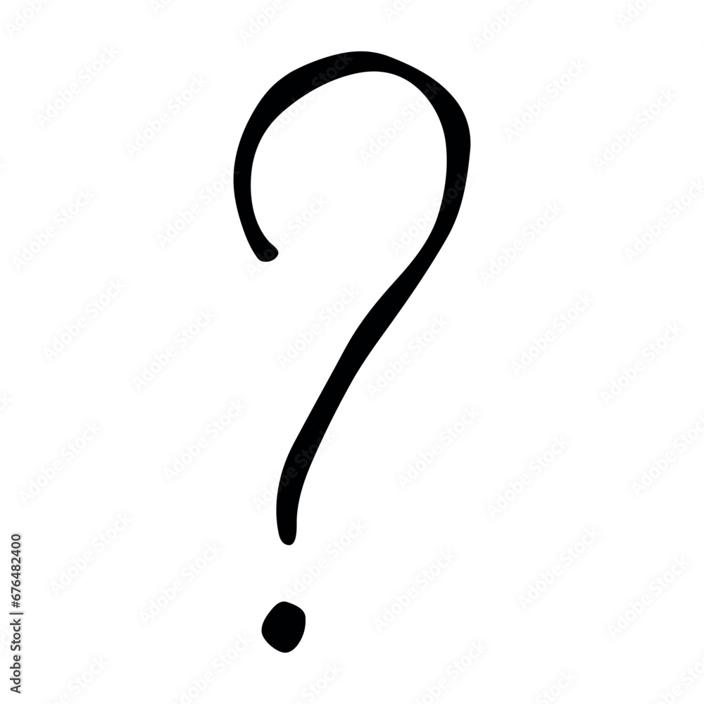 Hand drawn ink question mark illustration in sketch style. Single element for design Hand drawn ink question mark illustration in sketch style. Single element for design
