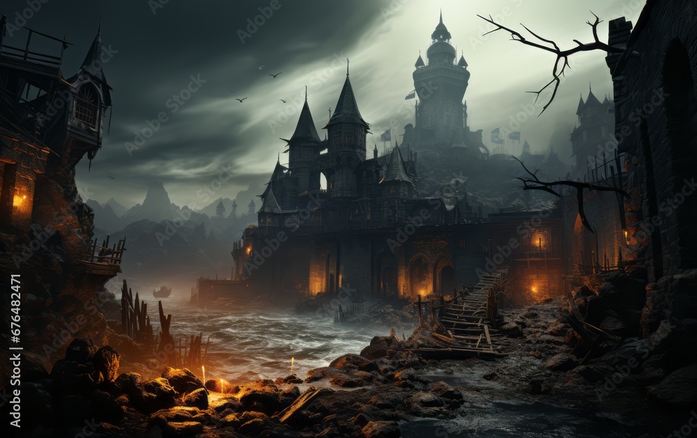 a castle from the dark fantasy world