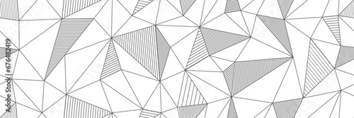 seamless linear pattern forms triangles with hatching elements. Vector illustrations for textures, textiles, simple backgrounds, covers and banners