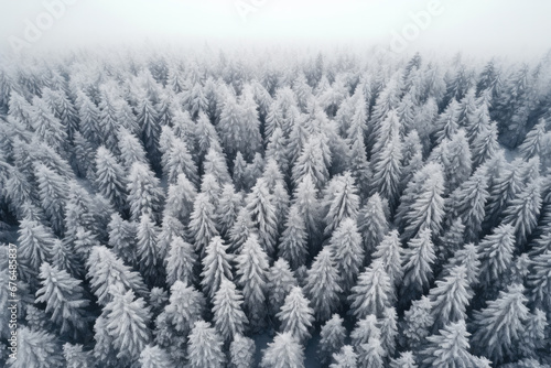 Drone shot of forest in winter © Harsha