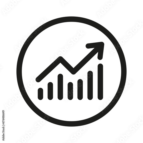 Graph stonk up Icon in trendy linear style isolated on white background. Chart bar symbol for your web site design, logo, app, UI. Vector illustration.