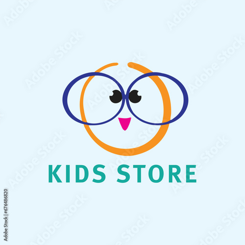 mom baby kids store logo design vector