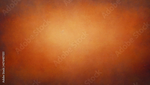 abstract orange vintage grungy background or dark paper with bright center spotlight and subtle vignette border frame ai generative