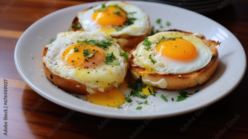 Eggs on English muffins sandwich Eggs on English muffins sandwich