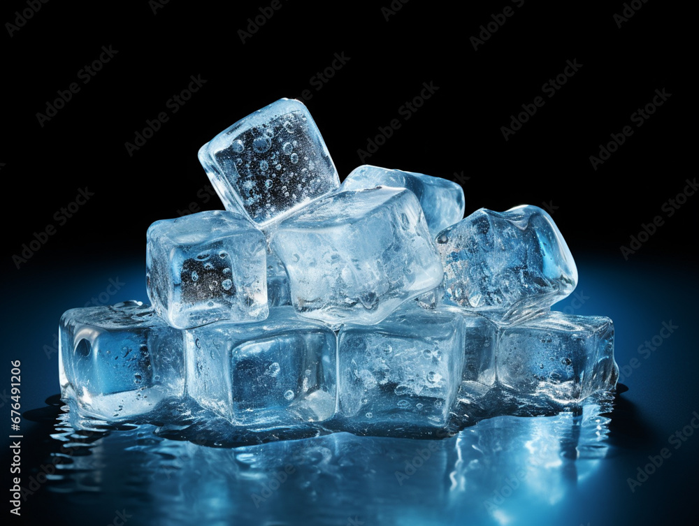 Melting frozen ice cubes, good for any project. Generative AI Melting frozen ice cubes, good for any project. Generative AI