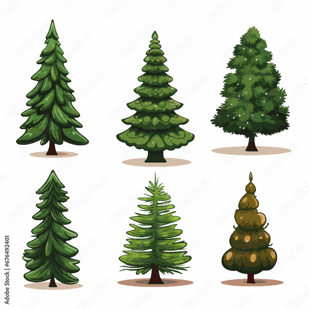 Fototapeta premium set of christmas trees