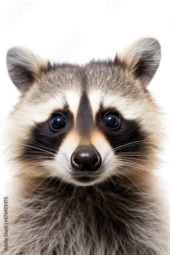 Funny raccoon on white background © Venka
