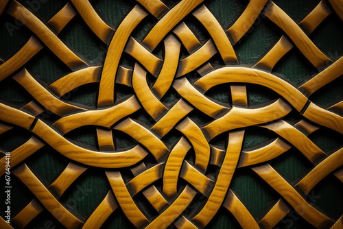 A close-up of a traditional Celtic knot design, highlighting Irish heritage, creativity with copy space